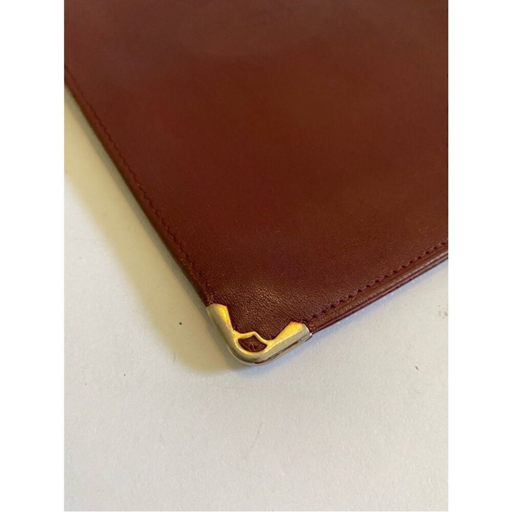 🛍️ Cartier Must de Cartier 21 Bordeaux Leather Clutch/Pouch Bag Circa 1990s - Picture 13 of 15